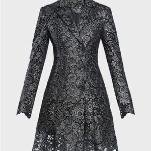 Zac Posen Metallic Lace Blazer Jacket Dress